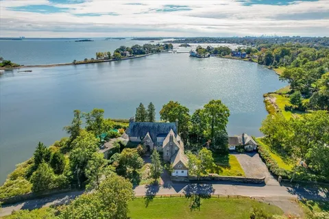a view of a lake with a outdoor space