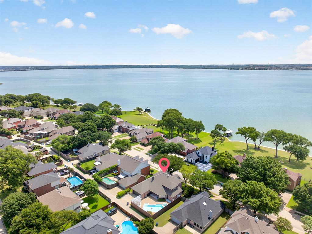 4509 Scenic Drive Rowlett, TX 75088 - Photo 40 of 40 Aerial view showcasing a residential neighborhood bordering a large body of water