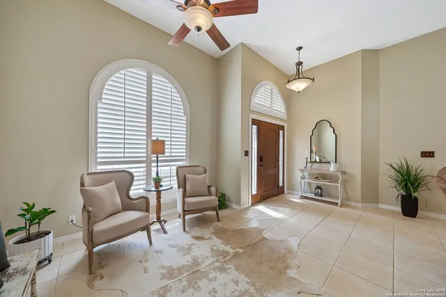 a living room with furniture