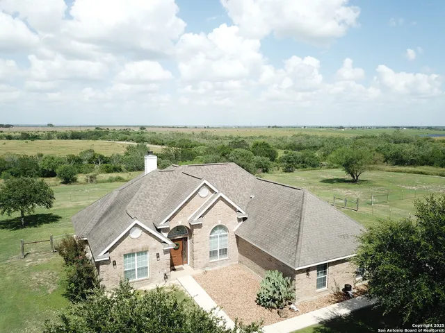an aerial view of a house