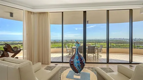 a living room with large window