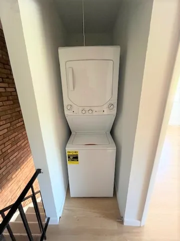 a utility room with a washer and dryer