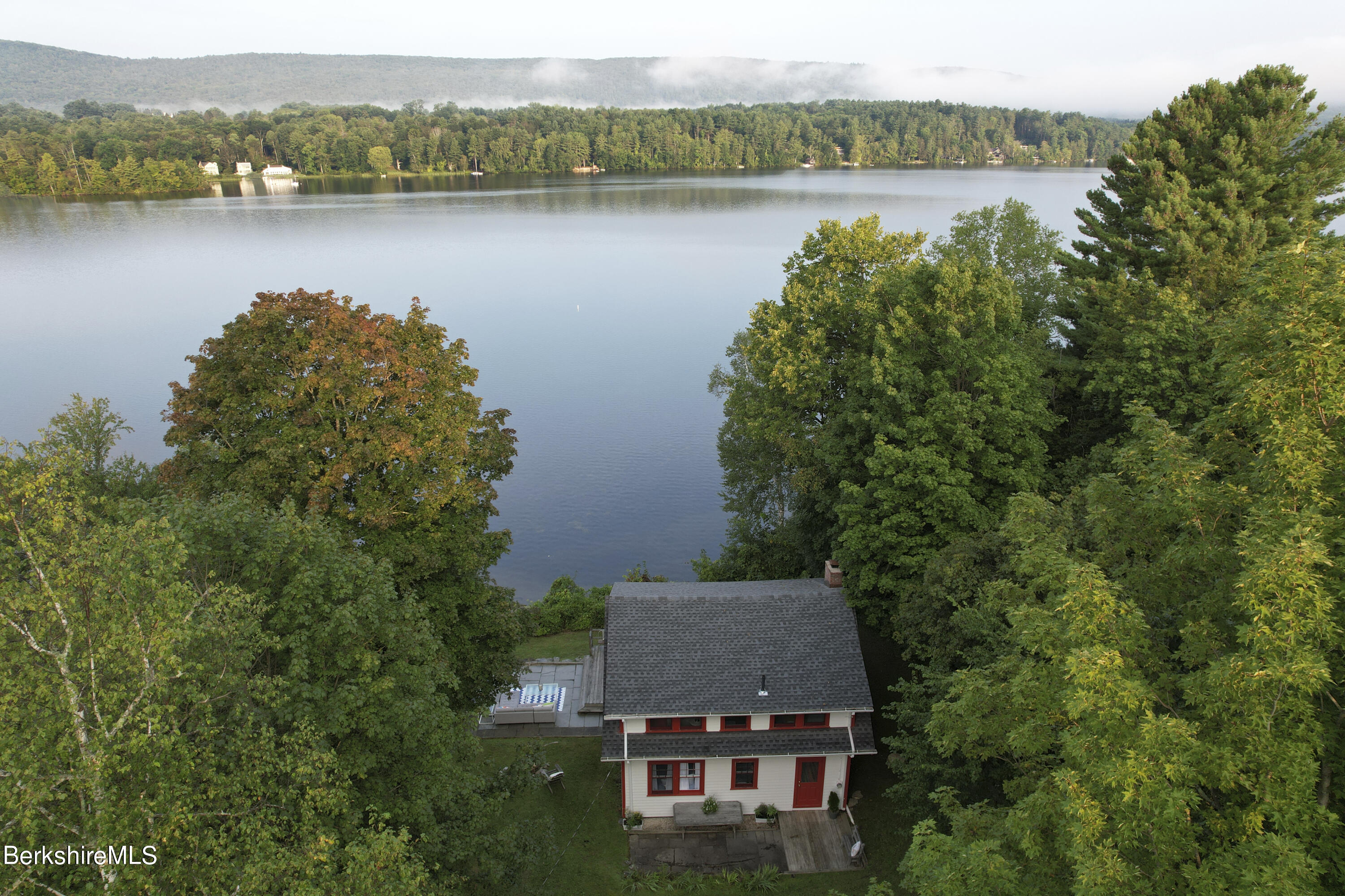23 Mahkeenac Road Stockbridge, MA 01262 - Photo 31 of 37 an aerial view of a house with a lake view