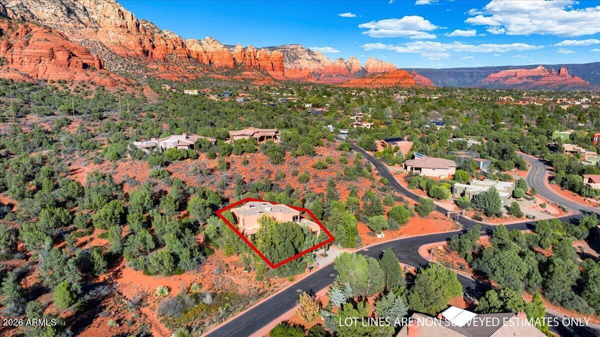 30 West Gunsmoke Road Sedona, AZ 86336 - Photo 70 of 73 an aerial view of residential houses with outdoor space