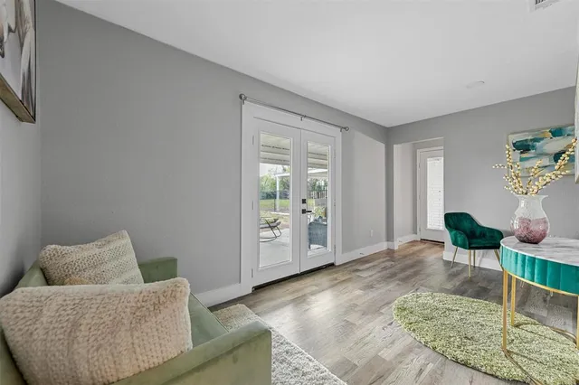 a living room with furniture and a couch