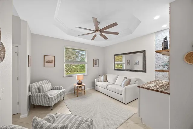 a living room with furniture and a couch