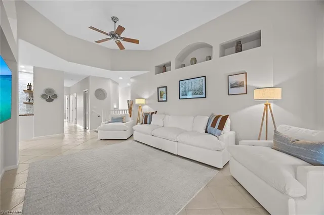 a living room with furniture