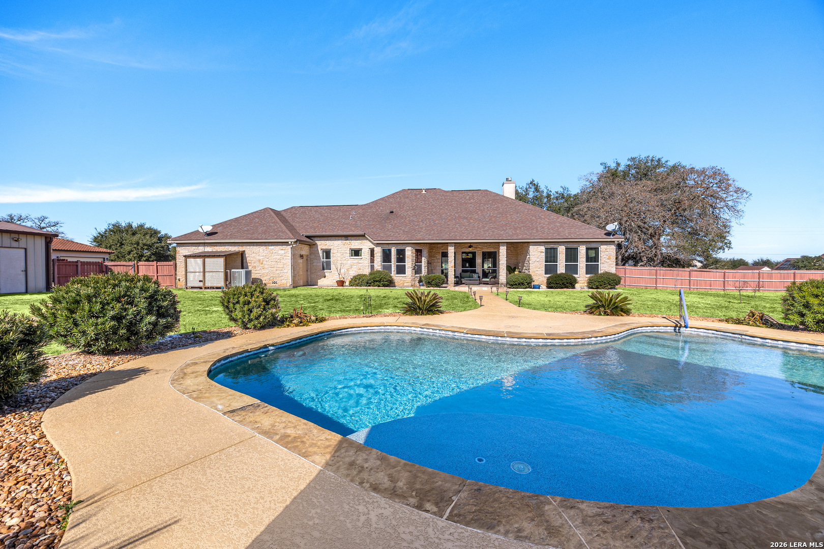 133 Vintage Ranch Circle La Vernia, TX 78121 - Photo 36 of 48 a view of swimming pool with outdoor seating