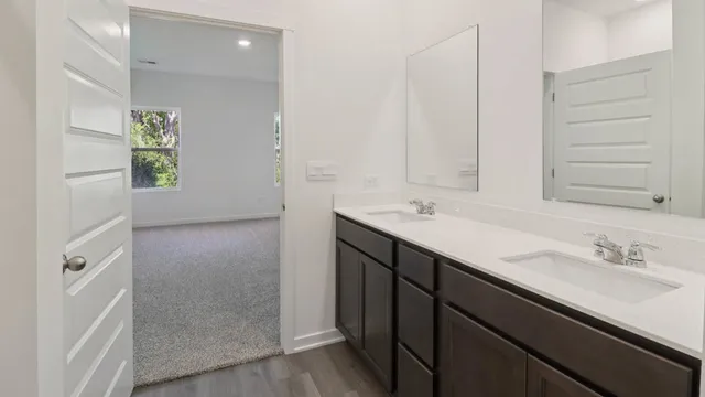 a view of a room with racks on the wall