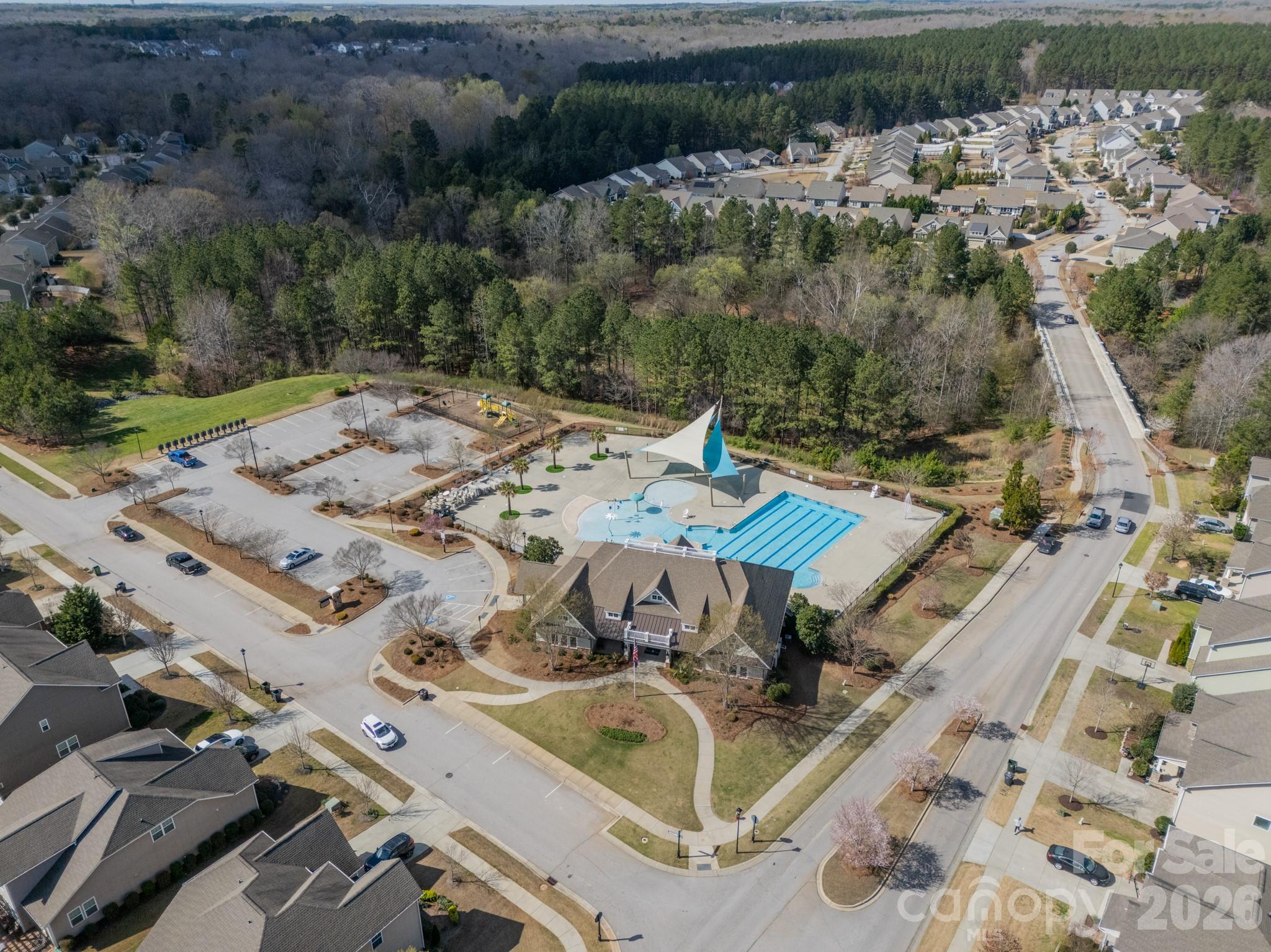 5542 Soft Shell Drive Lancaster, SC 29720 - Photo 42 of 43 an aerial view of a house with a yard and lake view