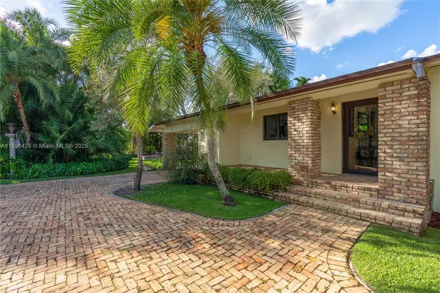 a view of a backyard with a plants