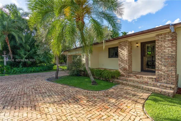 a view of a backyard with a plants