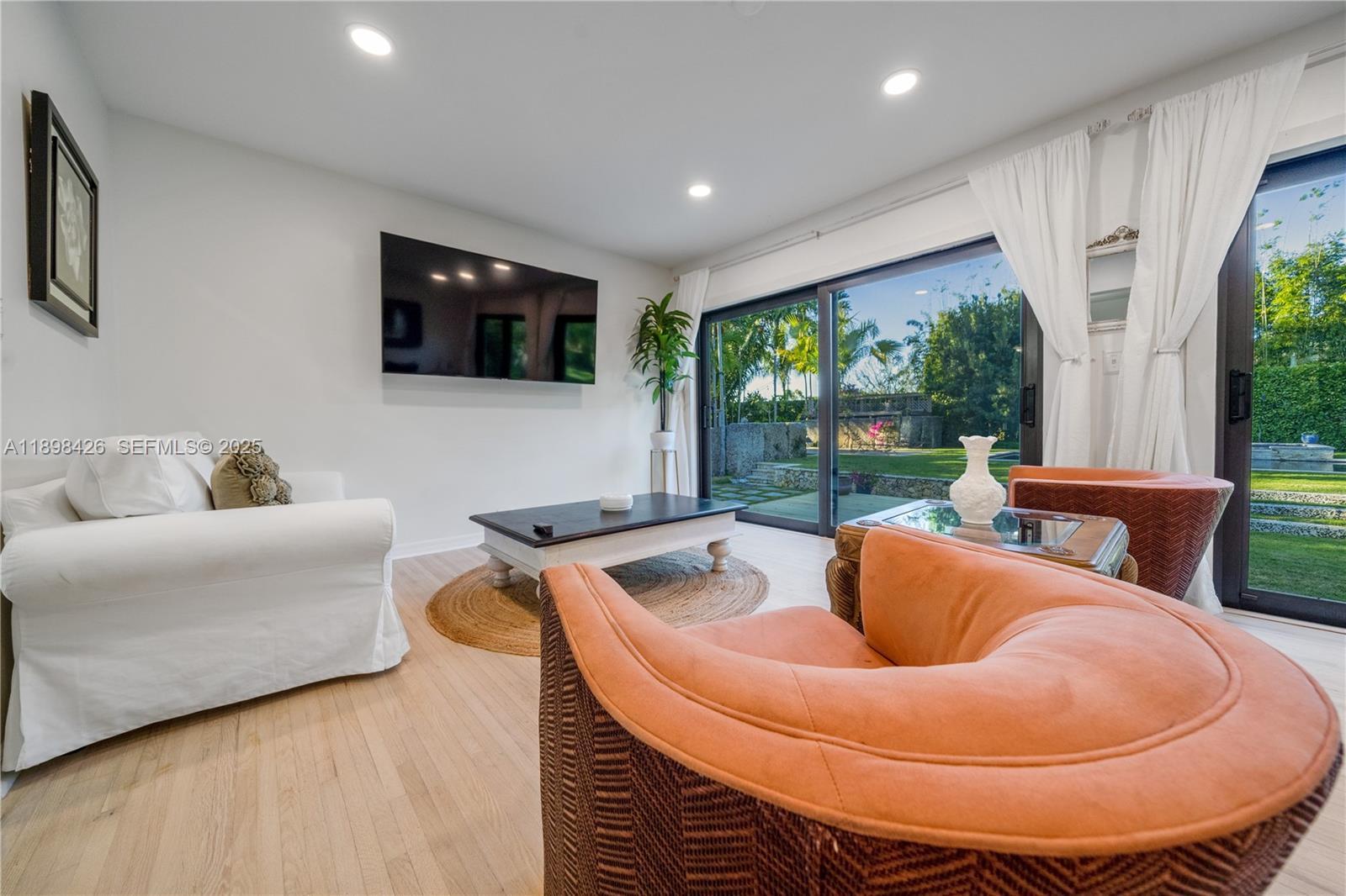 29880 Southwest 183rd Court Homestead, FL 33030 - Photo 9 of 36 a projector room with furniture and a flat screen tv
