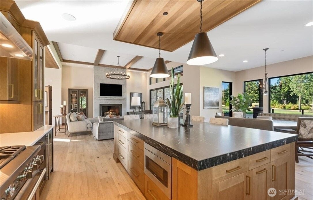 47 Frst Rdg Drive Cle Elum, WA 98922 - Photo 19 of 40 a open kitchen with stainless steel appliances granite countertop a sink a counter space and living room view