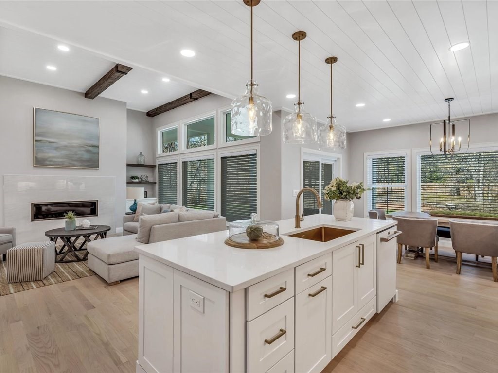 9 West Way Mashpee, MA 02649 - Photo 12 of 42 a view of living room with kitchen island furniture and a chandelier