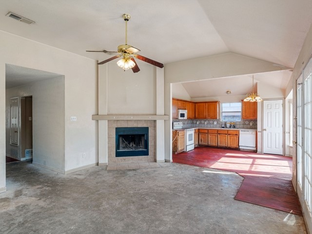 121 Meadowlake Lane Kempner, TX 76539 - Photo 3 of 14 a view of a livingroom with an empty space and a fireplace