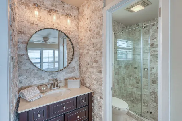 a view of a room with a large window