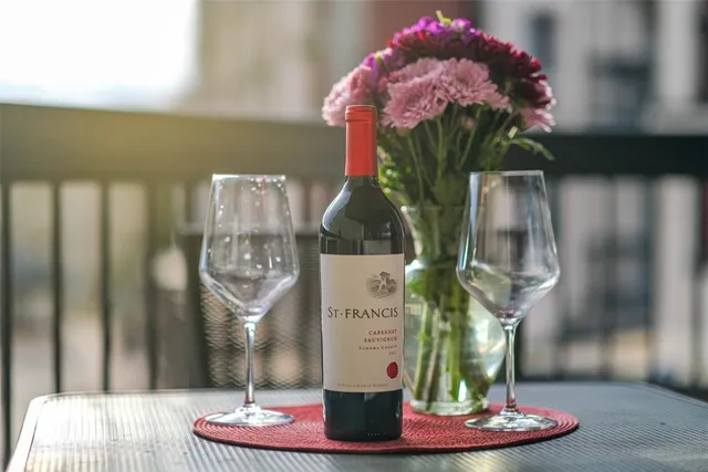 a vase of flowers sitting on a table