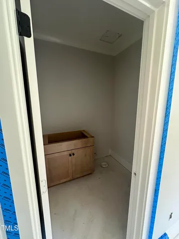 a room with washing machine