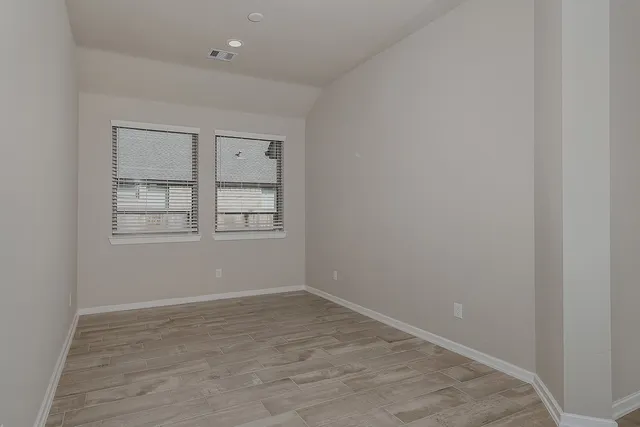 an empty room with a window