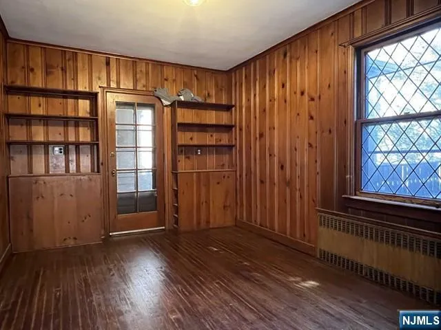 wooden floor and windows in a room