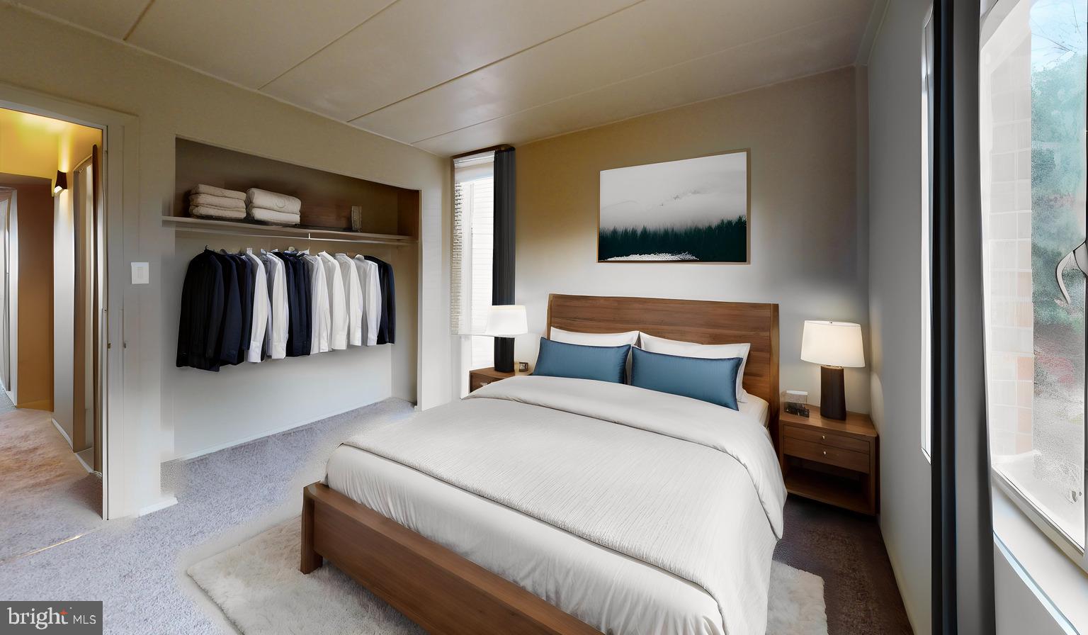 2612 Fort Farnsworth Road, Unit 262 Alexandria, VA 22303 - Photo 7 of 45 a bedroom with a bed and a mirror