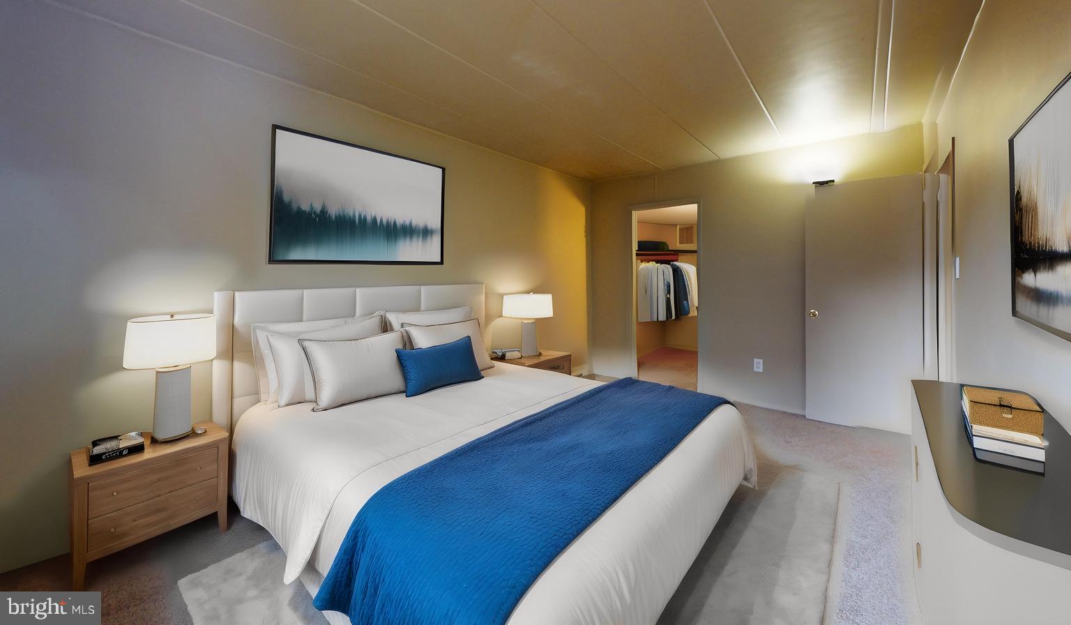 2612 Fort Farnsworth Road, Unit 262 Alexandria, VA 22303 - Photo 8 of 45 a bedroom with bed and a chandelier