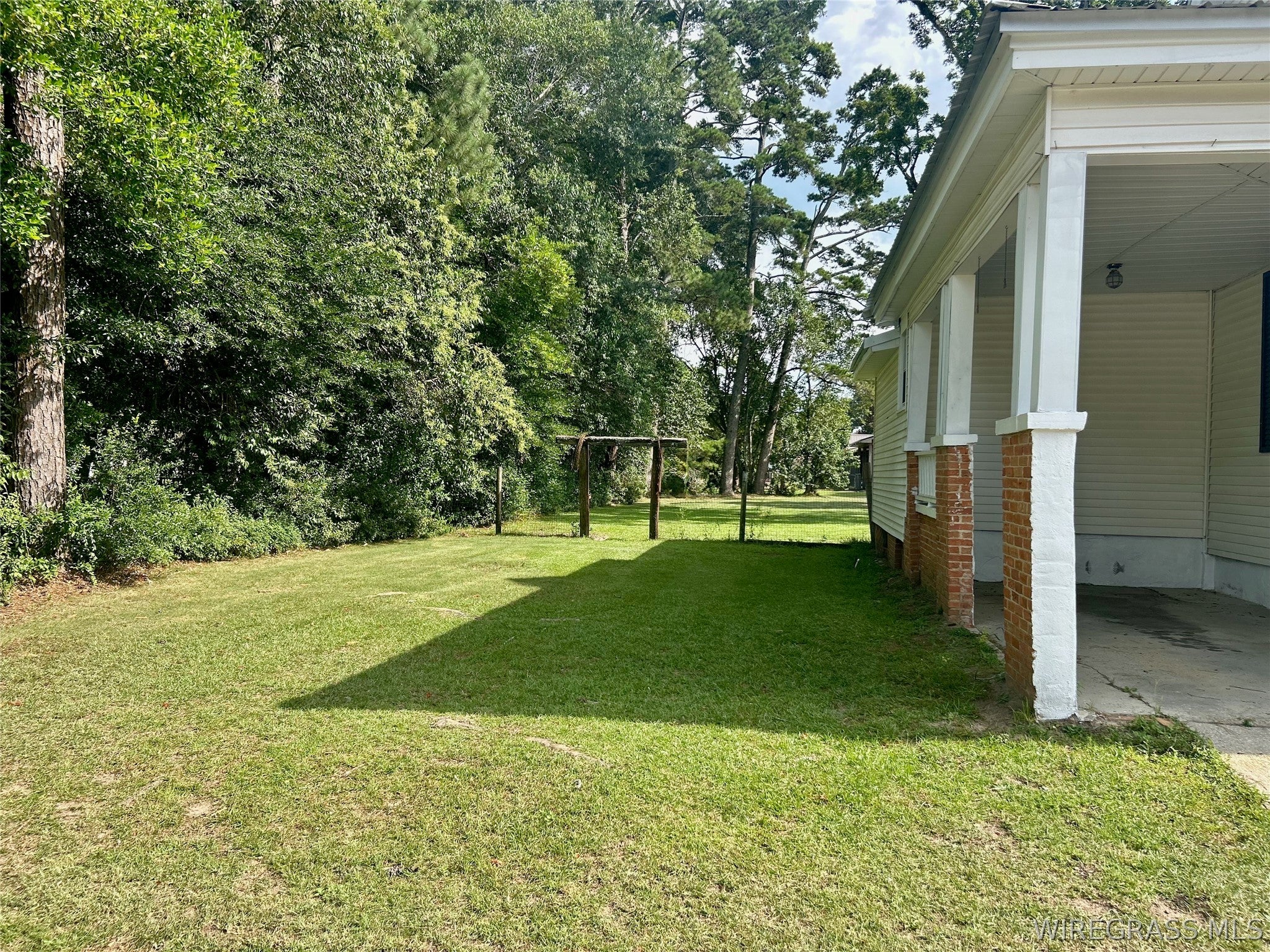 Side yard next to driveway