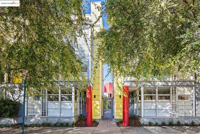 a large building with a window