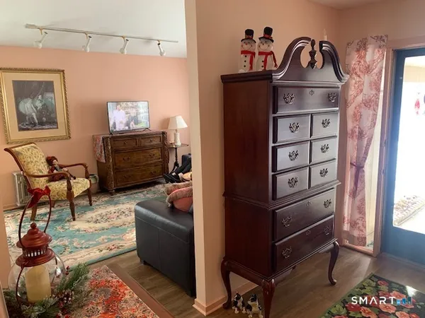 a living room with furniture