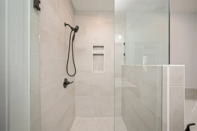 a bathroom with a shower