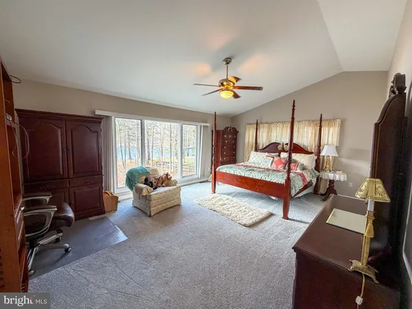 a view of a park and trees in the background