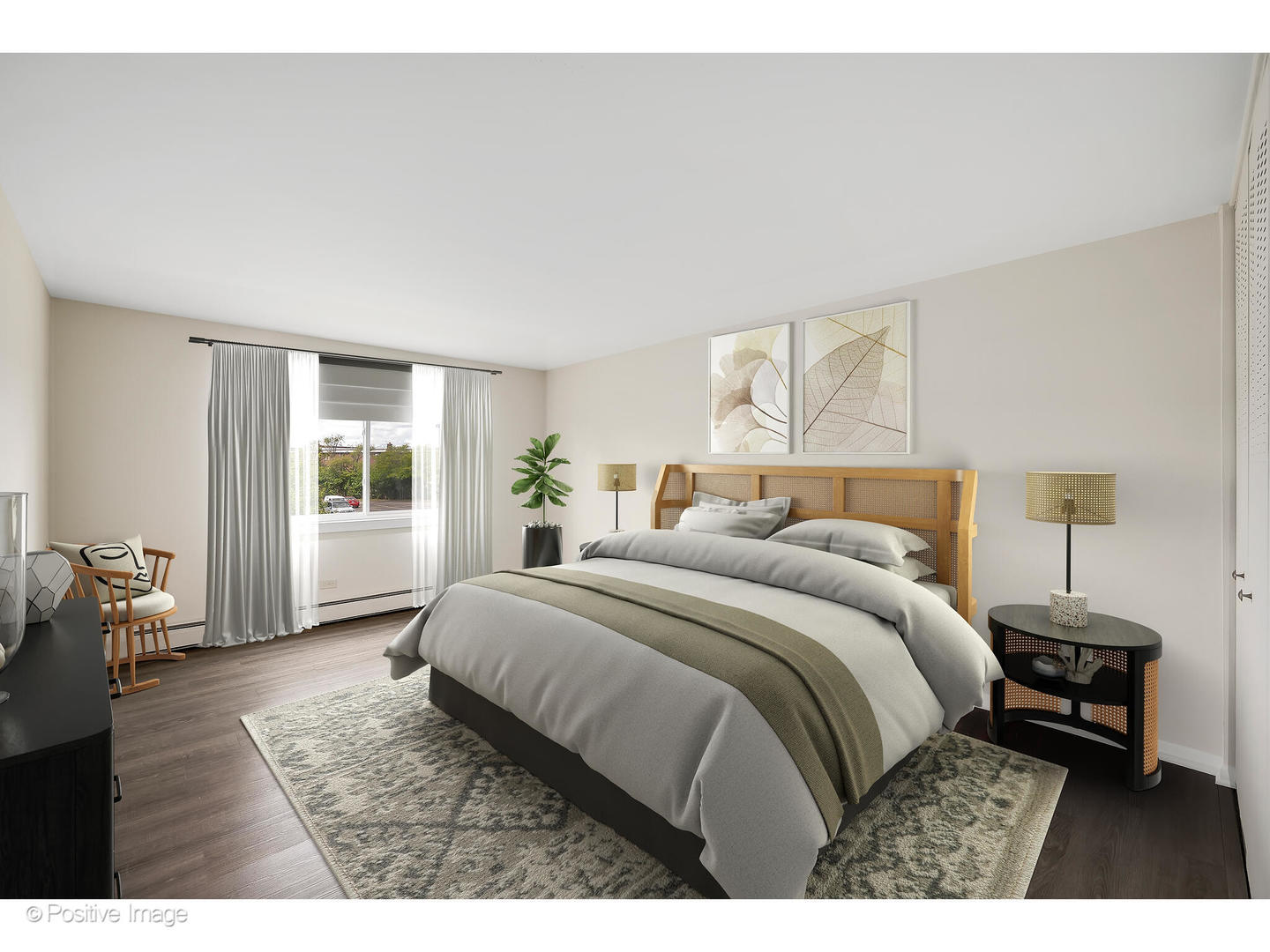 10377 Dearlove Road, Unit 5205 Glenview, IL 60025 - Photo 13 of 23 a bedroom with a bed a couch and large window