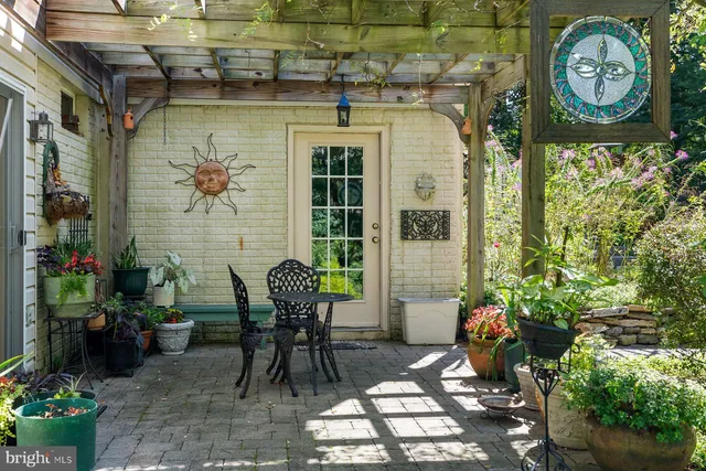 a view of path with seating space