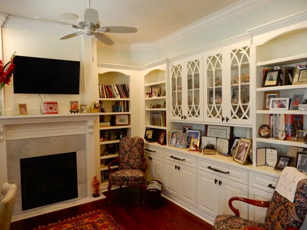 a kitchen with a stove and cabinets