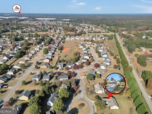 an aerial view of a city