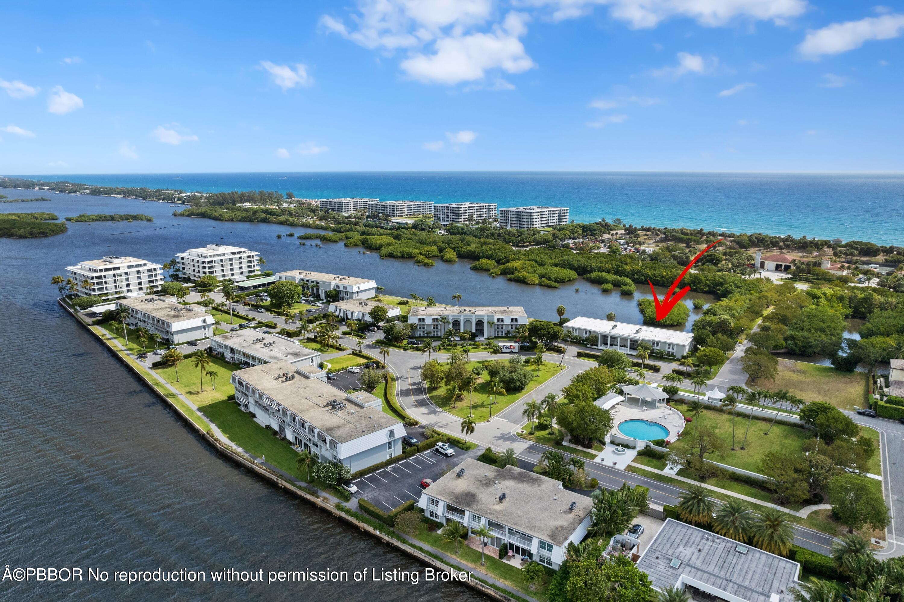 2195 Ibis Isle Road, Unit 1 Palm Beach, FL 33480 - Photo 27 of 38 an aerial view of a house with a ocean view