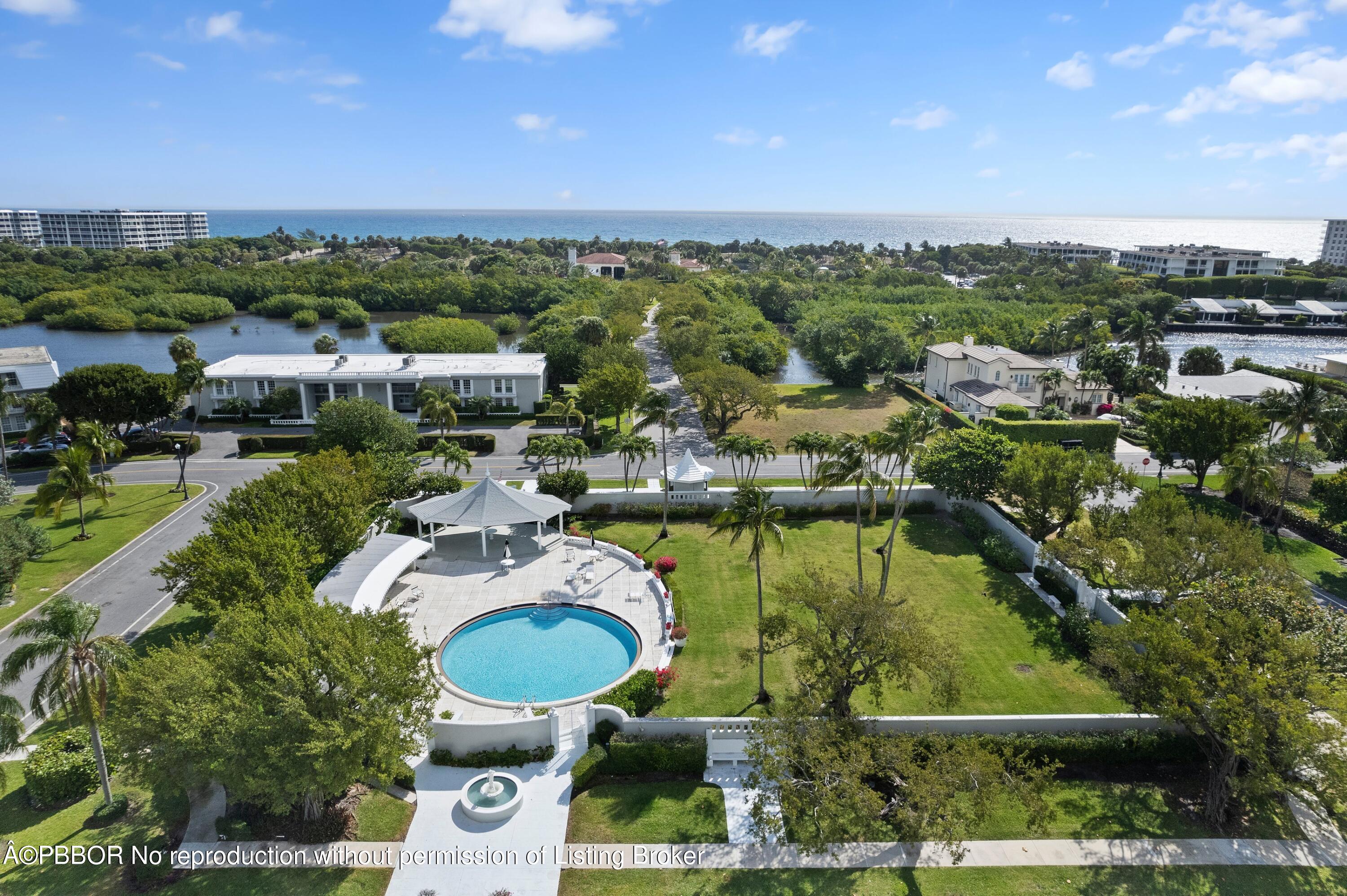 2195 Ibis Isle Road, Unit 1 Palm Beach, FL 33480 - Photo 31 of 38 an aerial view of a residential houses with outdoor space and swimming pool