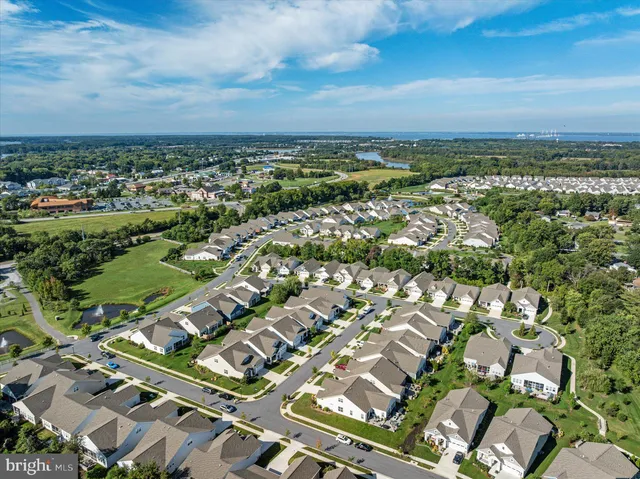 an aerial view of a swimming pool