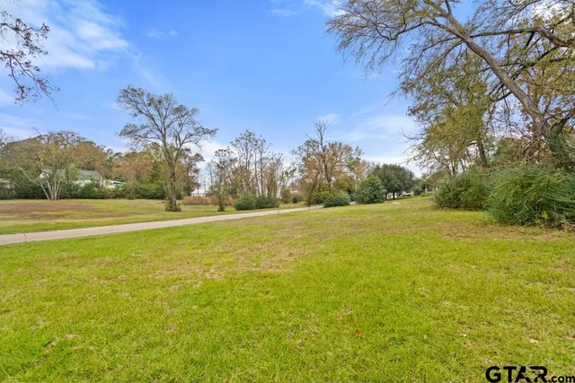 a view of a yard with a house