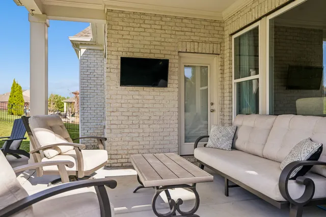 a outdoor living space with furniture