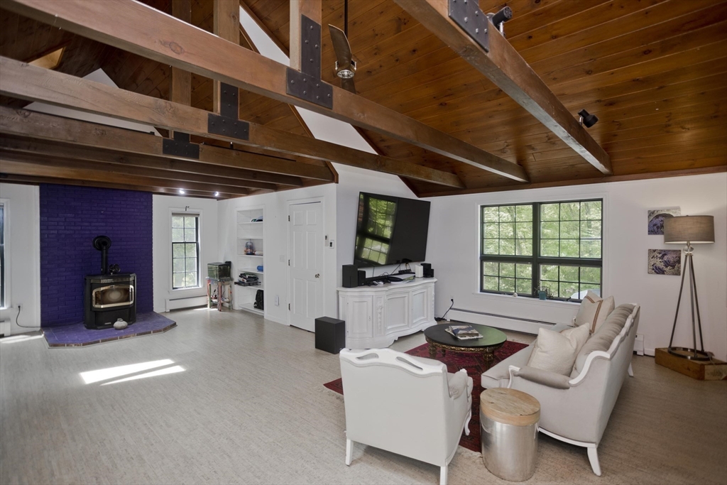 581 Burts Pit Road Northampton, MA 01062 - Photo 14 of 35 a living room with furniture a flat screen tv and windows