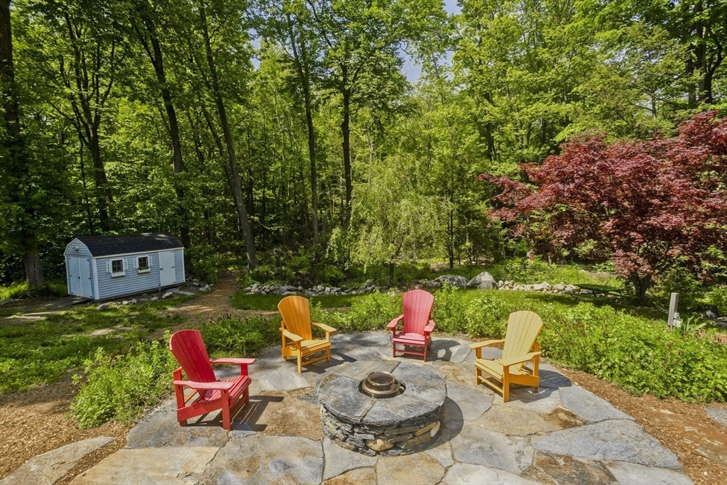 581 Burts Pit Road Northampton, MA 01062 - Photo 29 of 35 a view of a chairs and fire pit in the backyard