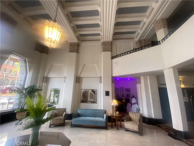 a room with window and door