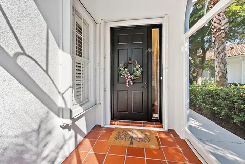 a view of an entryway with a door