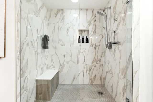 a bathroom with a shower