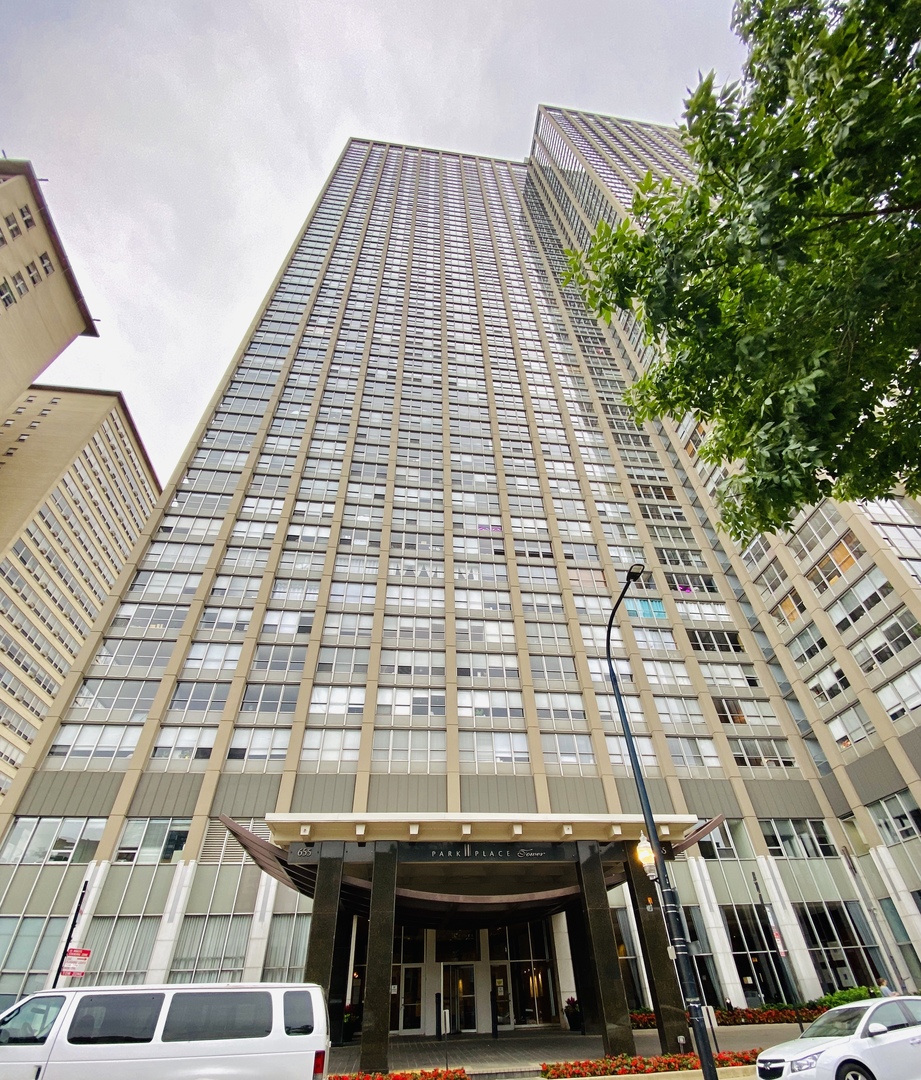 a front view of a building