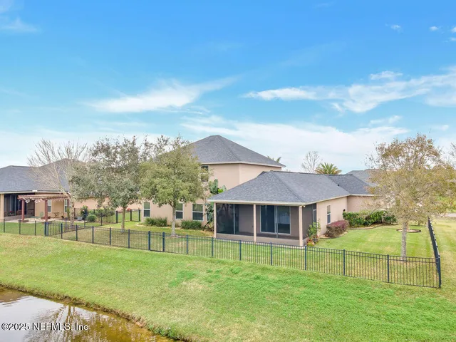 a view of a lake with houses