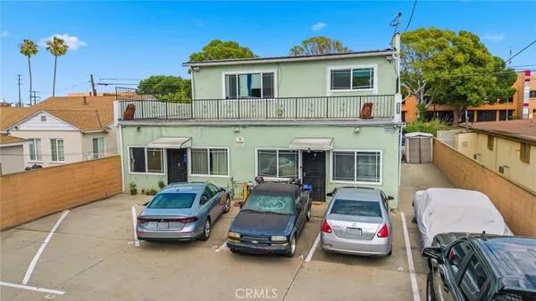 a car parked in front of a house