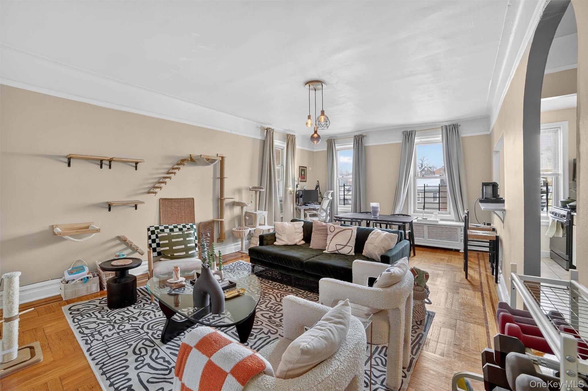 219 Bronx River Road, Unit 4N Yonkers, NY 10704 - Photo 19 of 30 a living room with furniture and a large window